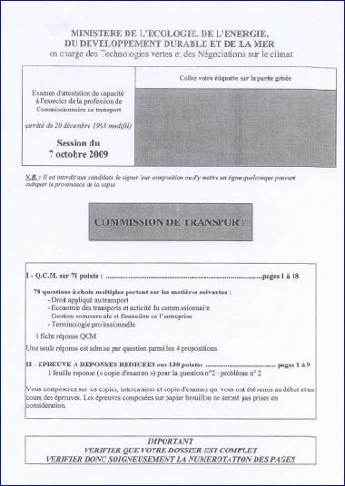 Examen Commissionnaire Officiel  2009.pdf