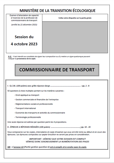 SUJET COMMISSIONNAIRE 2023-CAPAPLUS